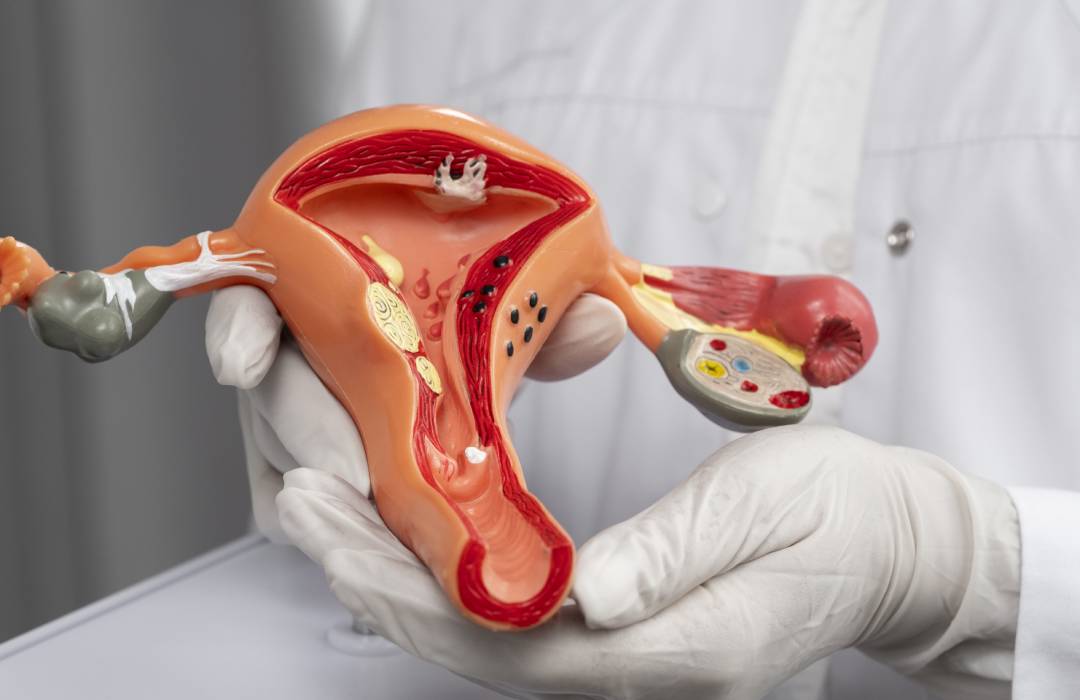Gynecologist performing an ultrasound on pregnant woman in clinic