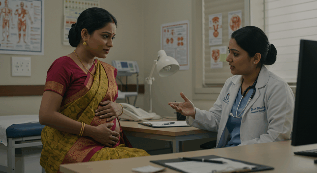 Infographic showing women's reproductive health and care pathway